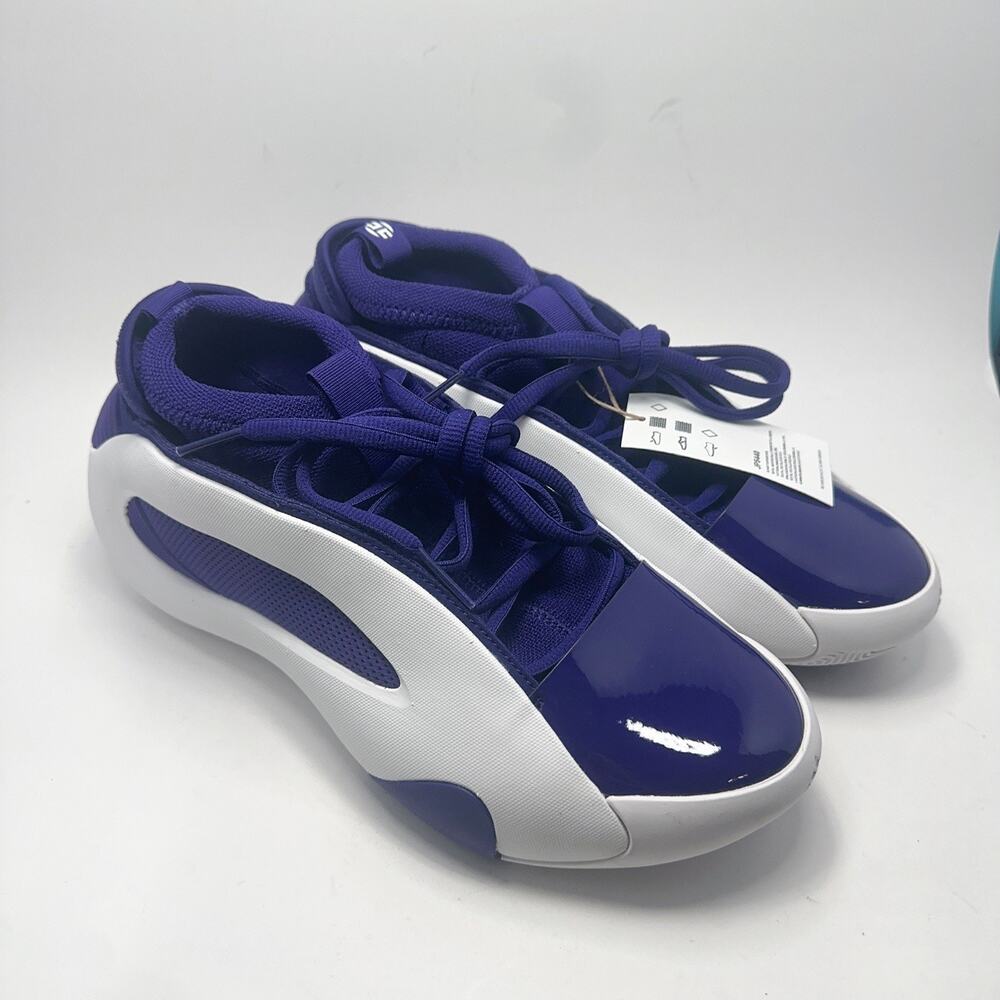 Adidas SM Harden Volume 8 Men's Size 8.5 White Purple Basketball Shoes JP5440